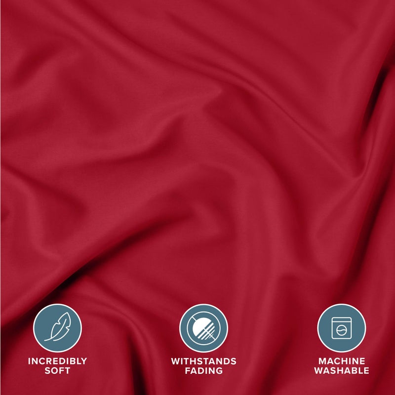 Bare Home King Pillow Sham Covers - Set of 2 - Premium 1800 Ultra-Soft Microfiber - Double Brushed - Stain & Fade Resistant - Bed Pillow Shams - Pillows Not Included (Set of 2, Red) - Image 3